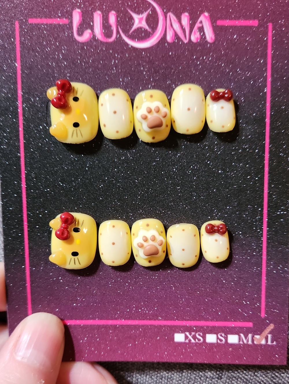 Hello Kitty Neutrals Press On Nails. Size Large